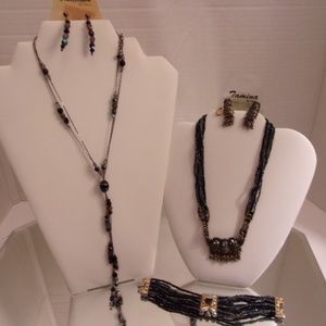 NWT 2 DESIGNER NECKLACES & 2 EARRINGS 1 BRACELET